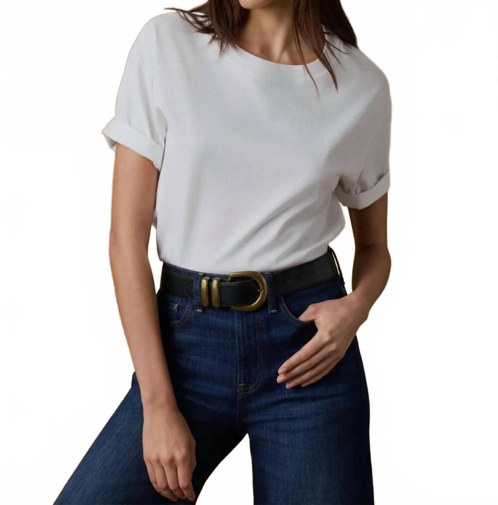 NEW FAHERTY recycled cotton vintage tee in white